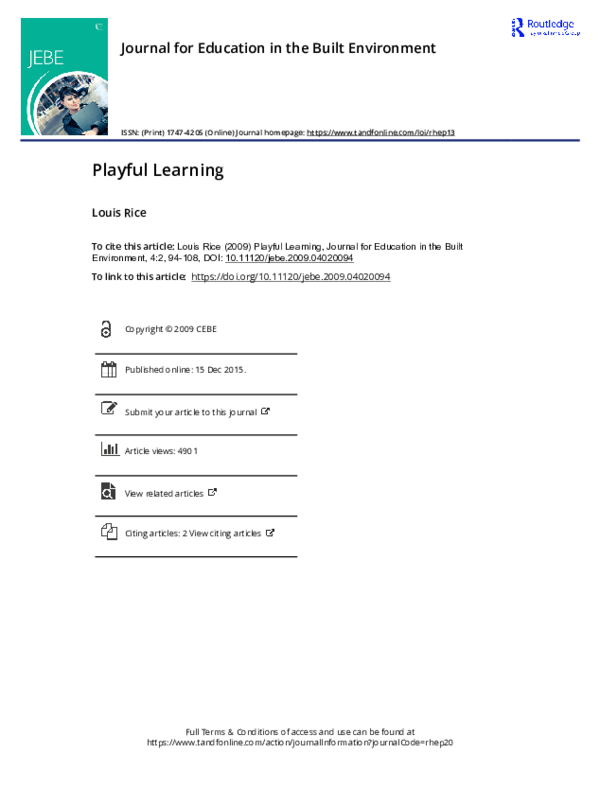 (PDF) Playful Learning