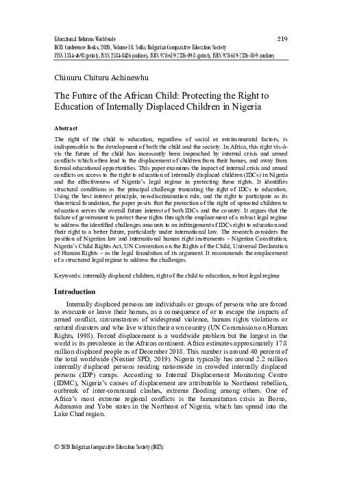 (PDF) The Future of the African Child: Protecting the Right to ...