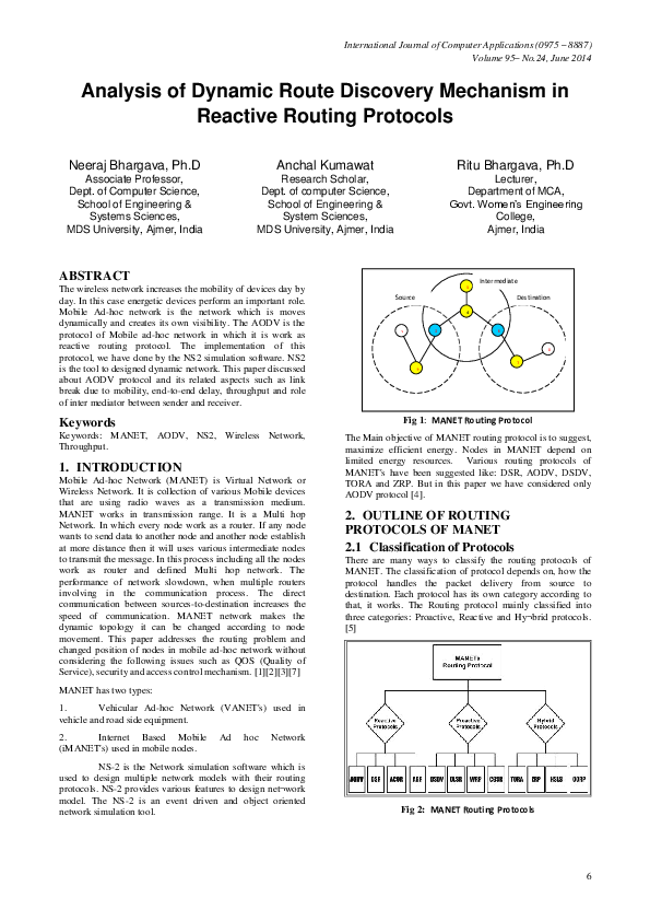 (PDF) Analysis of Dynamic Route Discovery Mechanism in Reactive Routing ...