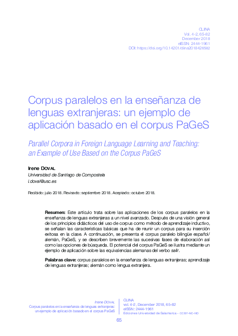 (PDF) Parallel Corpora in Foreign Language Learning and Teaching: an ...