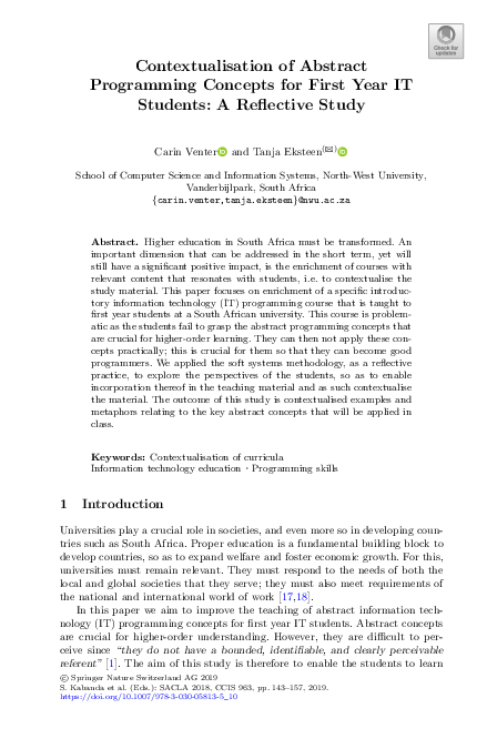 (PDF) Contextualisation of Abstract Programming Concepts for First Year ...
