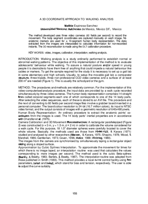 (PDF) A 3D Coordinate Approach to Walking Analysis