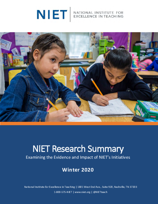 (PDF) NIET Research Summary: Examining the Evidence and Impact of NIET ...
