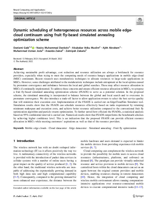 (PDF) Dynamic scheduling of heterogeneous resources across mobile edge ...