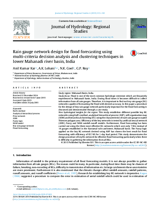 (PDF) Rain gauge network design for flood forecasting using multi