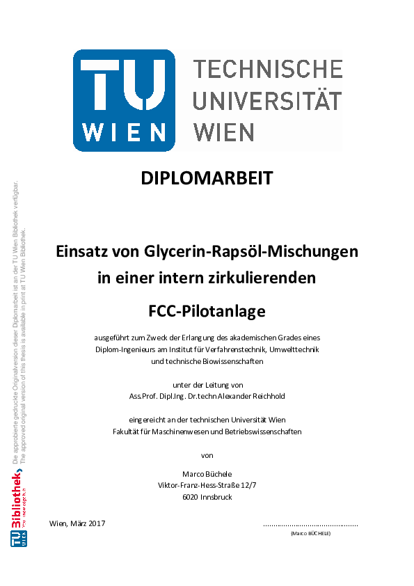 PDF) Einsatz von Glycerin-Rapsl-Mischungen in einer intern zirkulierenden  FCC-Pilotanlage