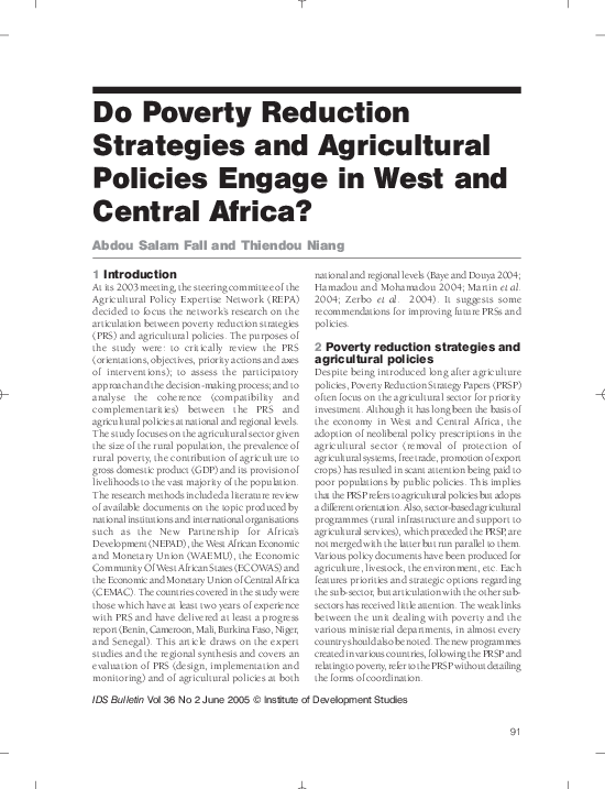 (PDF) Do Poverty Reduction Strategies and Agricultural Policies Engage ...
