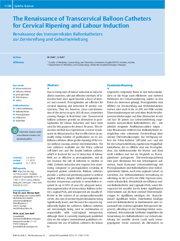 (PDF) The Renaissance of Transcervical Balloon Catheters for Cervical