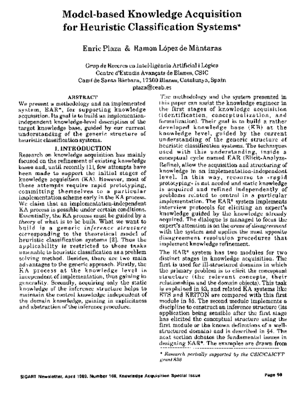 (PDF) Model-based knowledge acquisition for heuristic classification ...