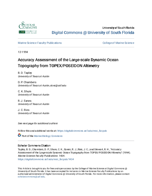 (PDF) Accuracy assessment of the large-scale dynamic ocean topography ...