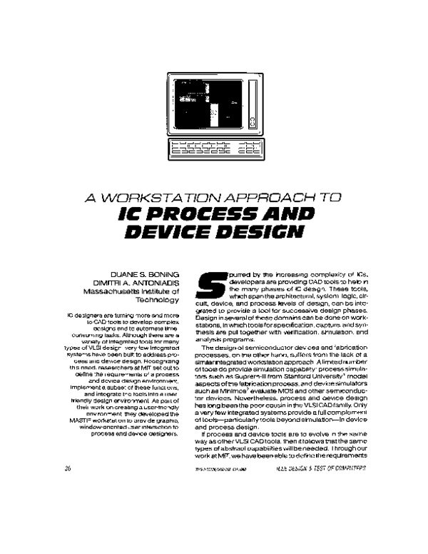 (PDF) A workstation approach to IC process and device design