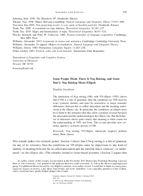 (PDF) Some People Think There Is Neg Raising, and Some Don’t: Neg ...