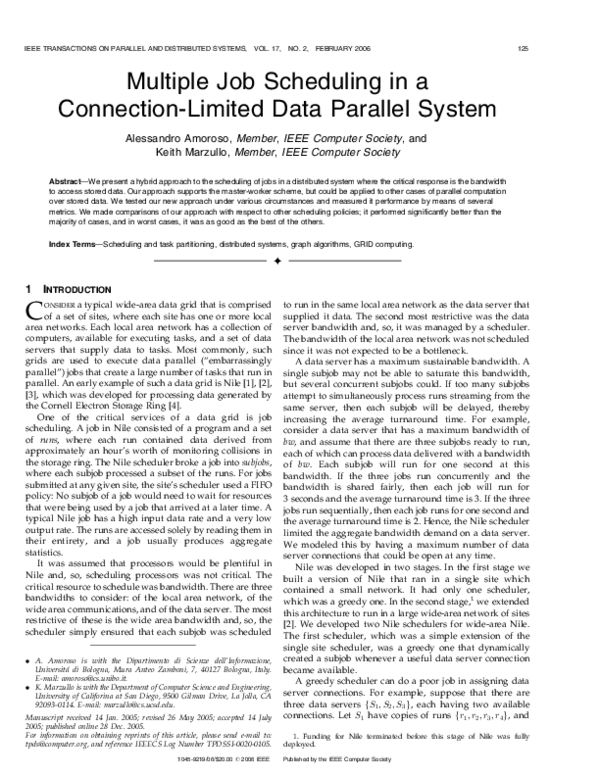 (PDF) Multiple job scheduling in a connection-limited data parallel system