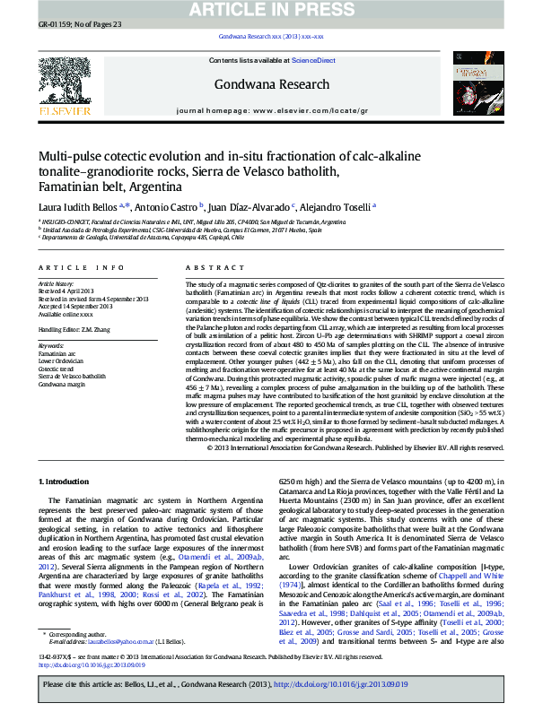 (PDF) Multi-pulse cotectic evolution and in-situ fractionation of calc ...