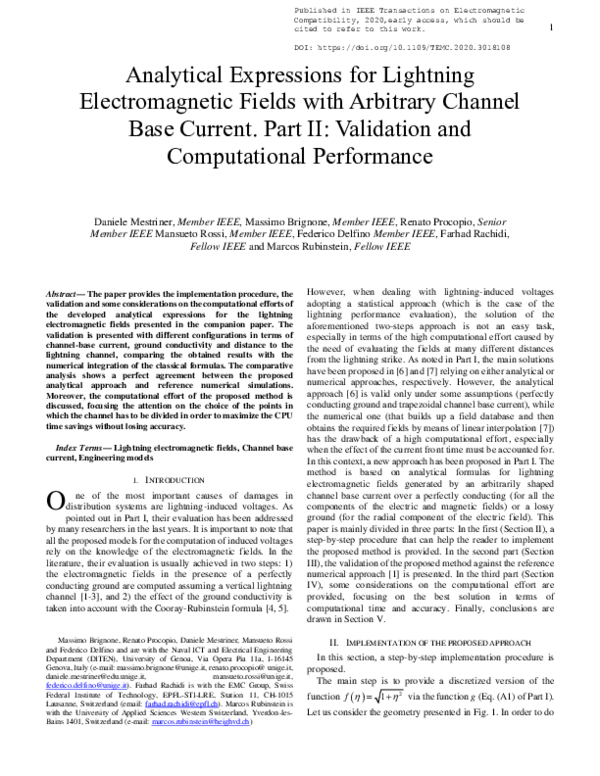 (PDF) Analytical Expressions for Lightning Electromagnetic Fields With ...