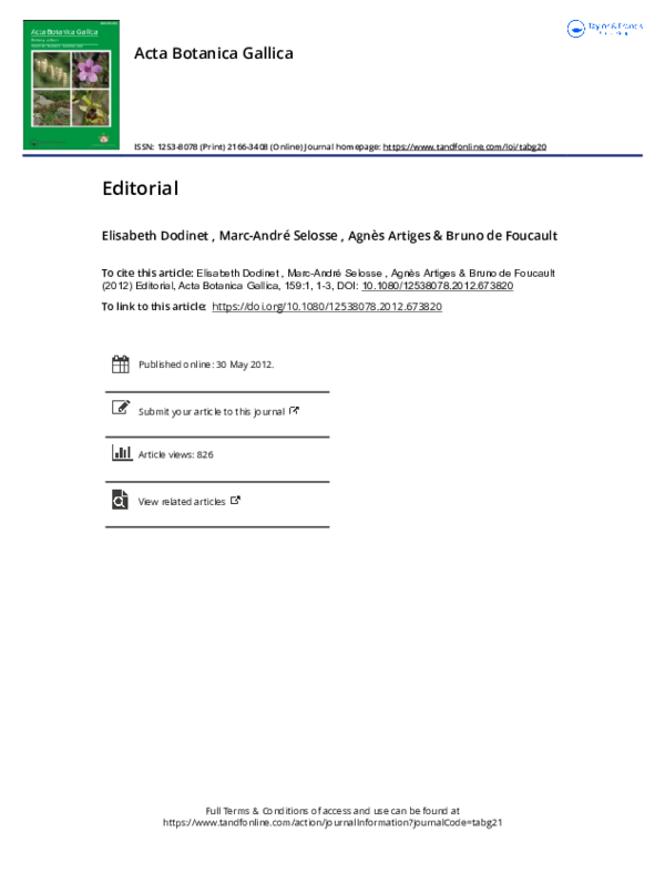 (PDF) Acta Botanica: Botany Letters, historical continuity and renewal