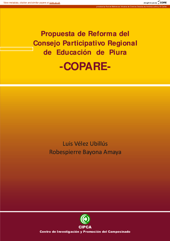 (PDF) Propuesta de reforma del Consejo Participativo Regional de ...