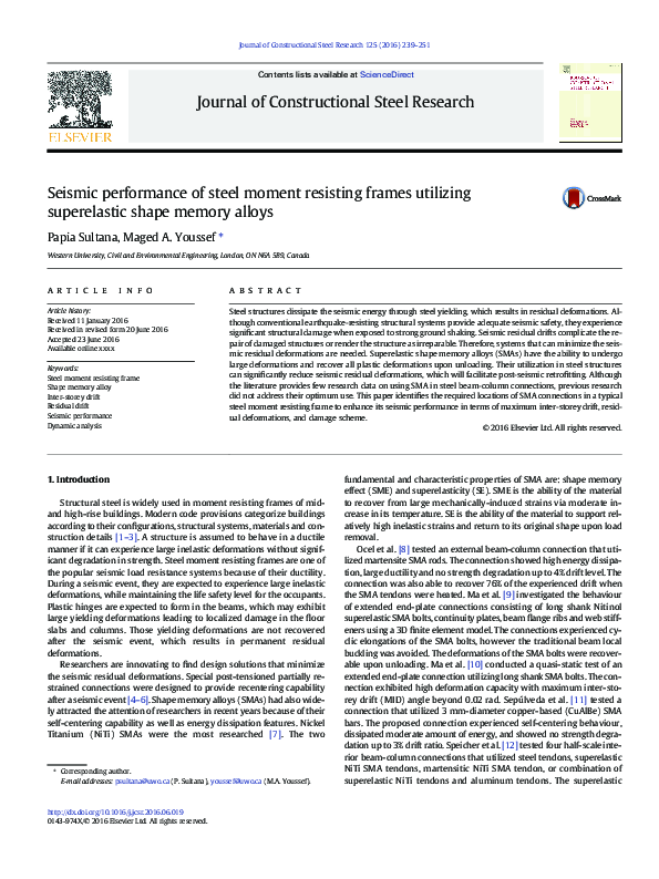(PDF) Seismic performance of steel moment resisting frames retrofitted ...