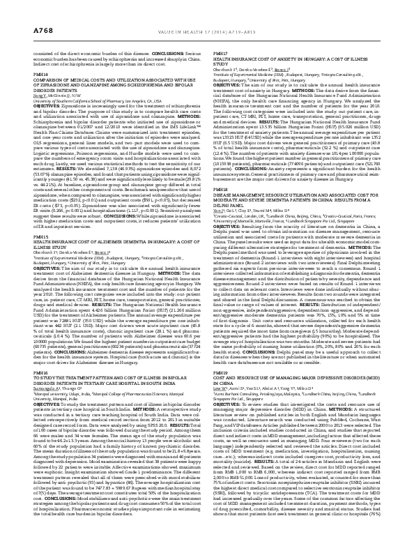 (PDF) Cost and Resource Use of Managing Major Depressive Disorder (MDD ...