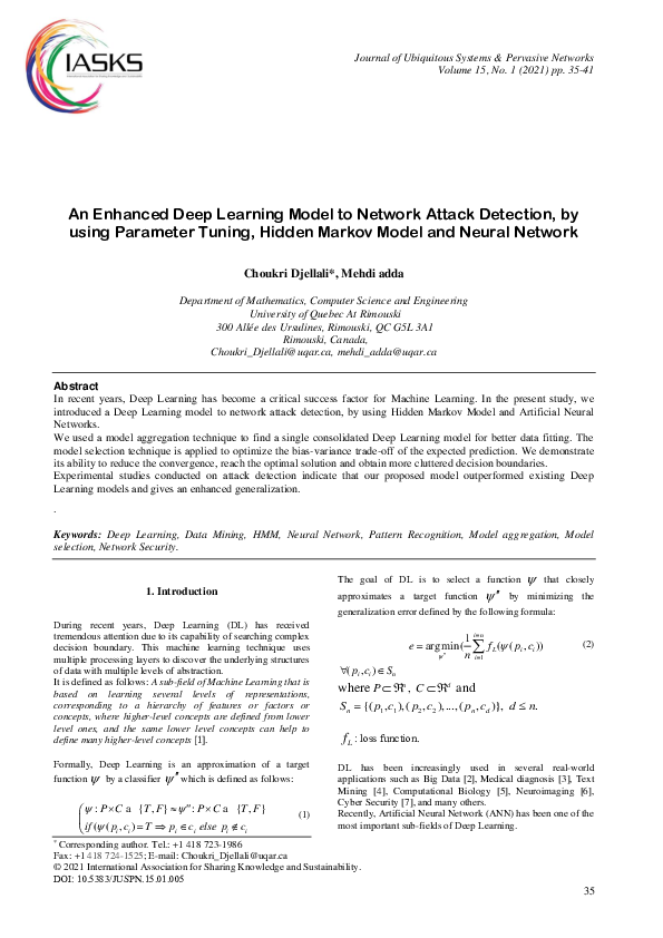 (PDF) An Enhanced Deep Learning Model to Network Attack Detection, by ...