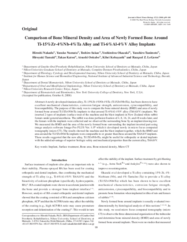 (PDF) Comparison of Bone Mineral Density and Area of Newly Formed Bone ...