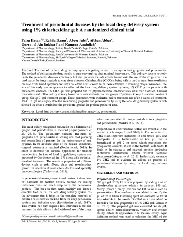 (PDF) Treatment of periodontal diseases by the local drug delivery ...
