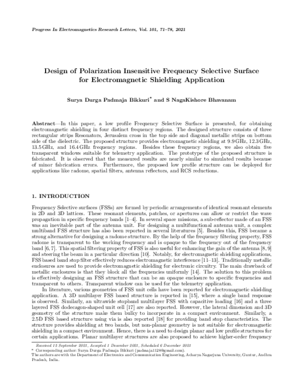 (PDF) Design of Polarization Insensitive Frequency Selective Surface ...