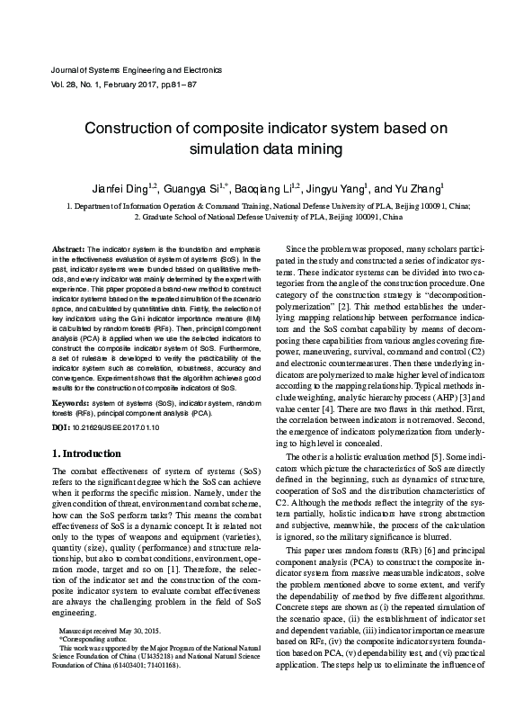 (PDF) Construction of composite indicator system based on simulation ...