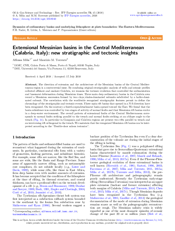 (PDF) Extensional Messinian basins in the Central Mediterranean ...