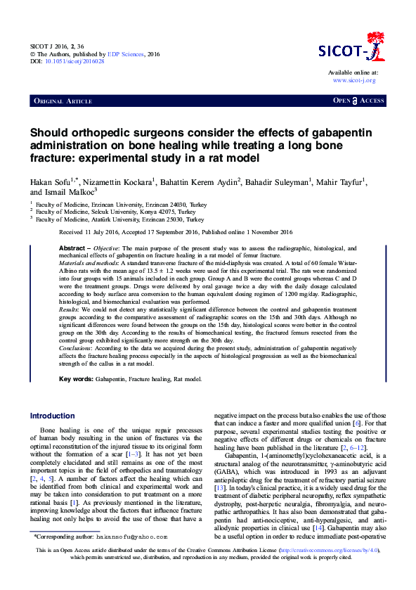 (PDF) Should orthopedic surgeons consider the effects of gabapentin ...