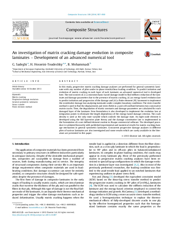 (PDF) An investigation of matrix cracking damage evolution in composite ...