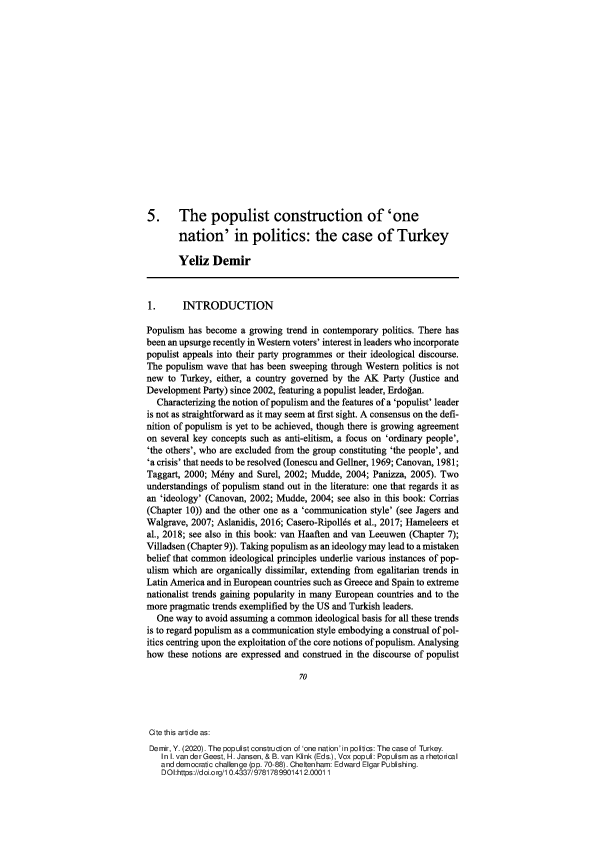 (PDF) The populist construction of 'one nation' in politics: the case ...