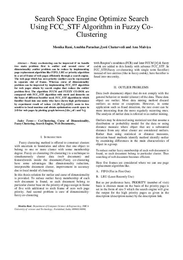 (PDF) Search Space Engine Optimize Search Using FCC_STF Algorithm in ...