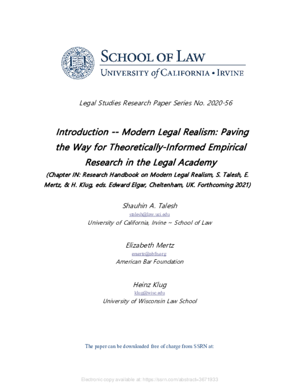 (PDF) Introduction — Modern Legal Realism: Paving the Way for ...