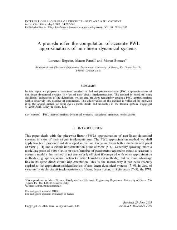 (PDF) A procedure for the computation of accurate PWL approximations of ...