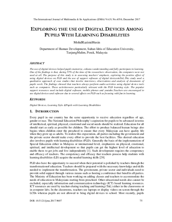 (PDF) Exploring the Use of Digital Devices among Pupils with Learning ...