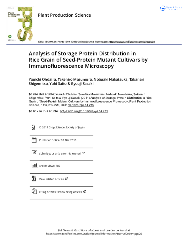 (PDF) Analysis of Storage Protein Distribution in Rice Grain of Seed ...