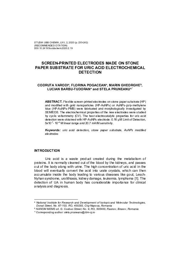 (PDF) Screen-printed electrodes made on stone paper substrate for uric ...