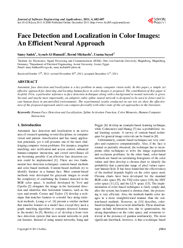 (PDF) Face Detection and Localization in Color Images: An Efficient ...