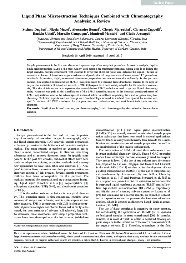 (PDF) Liquid phase microextraction techniques combined with ...
