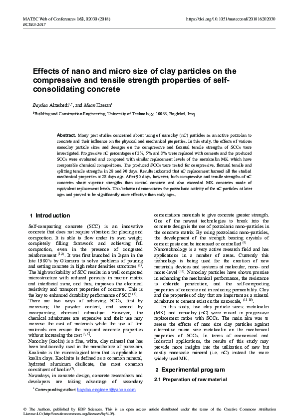 (PDF) Effects of nano and micro size of clay particles on the ...