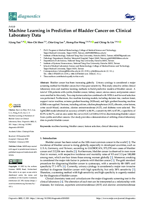(PDF) Machine Learning in Prediction of Bladder Cancer on Clinical ...