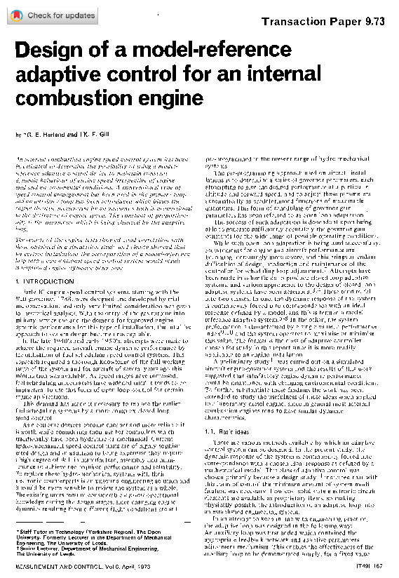 (PDF) Design of a Model-Reference Adaptive Control for an Internal ...