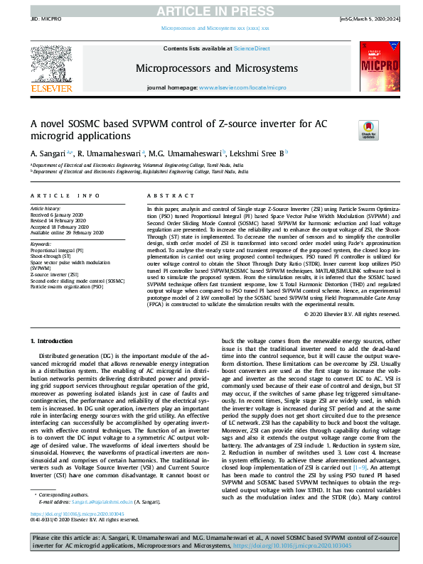 (PDF) A novel SOSMC based SVPWM control of Z-source inverter for AC ...