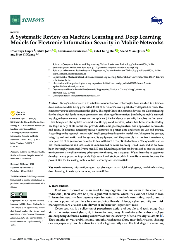 (PDF) A Systematic Review on Machine Learning and Deep Learning Models ...