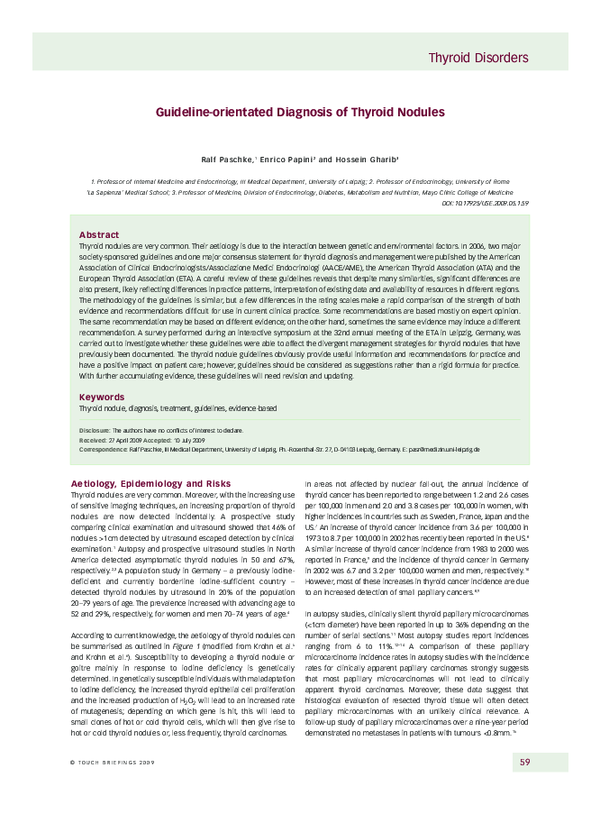 (PDF) Guideline-orientated Diagnosis of Thyroid Nodules