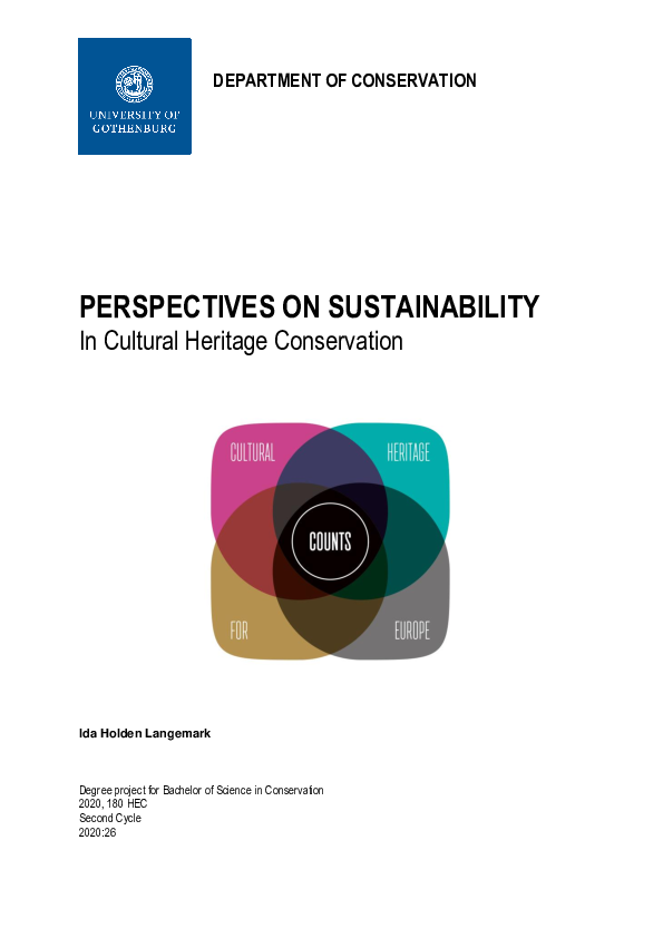 (PDF) Perspectives on Sustainability in Cultural Heritage Conservation