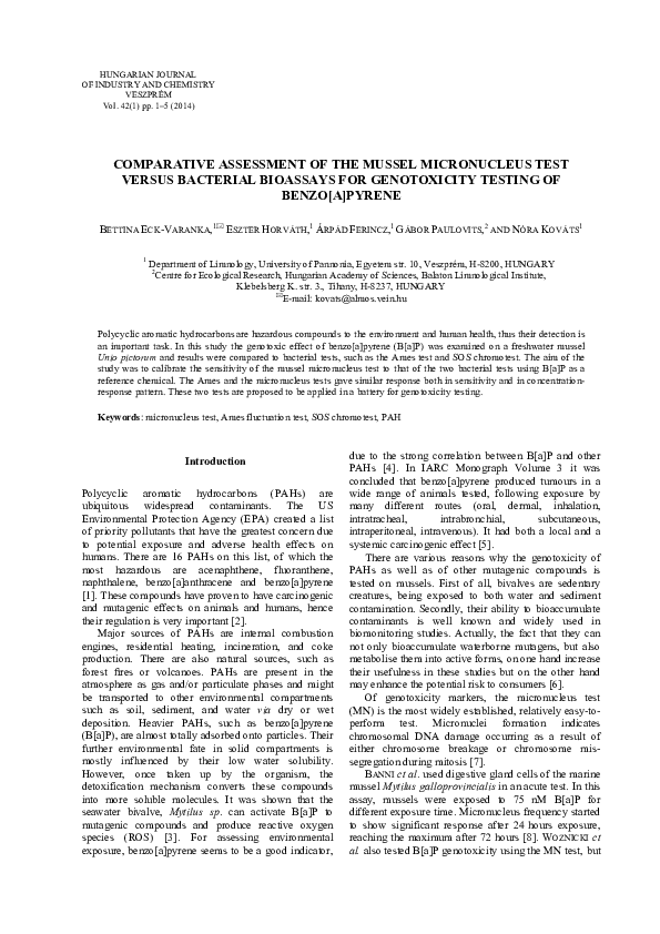 (PDF) Comparative Assessment of the Mussel Micronucleus Test Versus ...