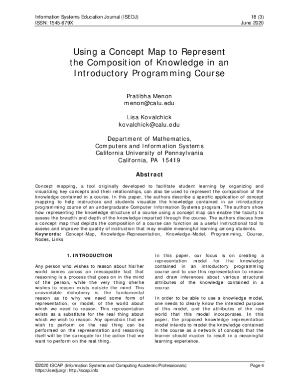 (PDF) Using a Concept Map to Represent the Composition of Knowledge in ...