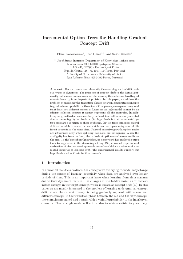 (PDF) Incremental Option Trees for Handling Gradual Concept Drift